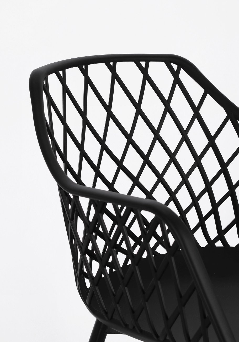 Esszimmerstuhl Optik 4er-Set aus Kunststoff, Schwarz