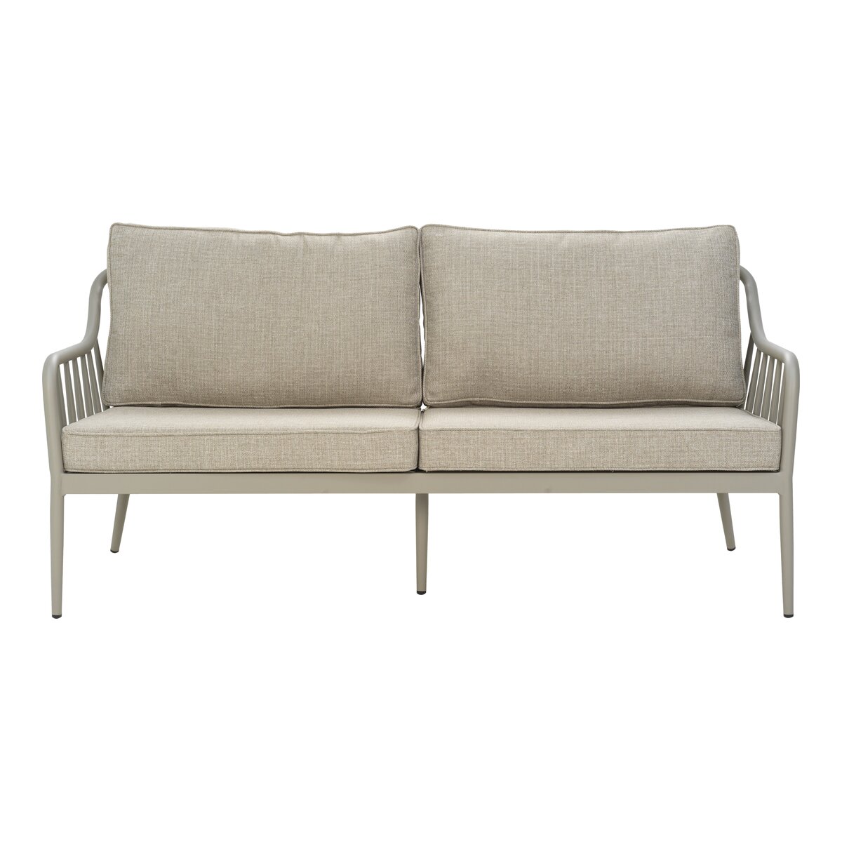 Gartensofa Coleville 2,5-Sitzer, Aluminium & Olefin-Stoff, Khaki/Burlap Beige