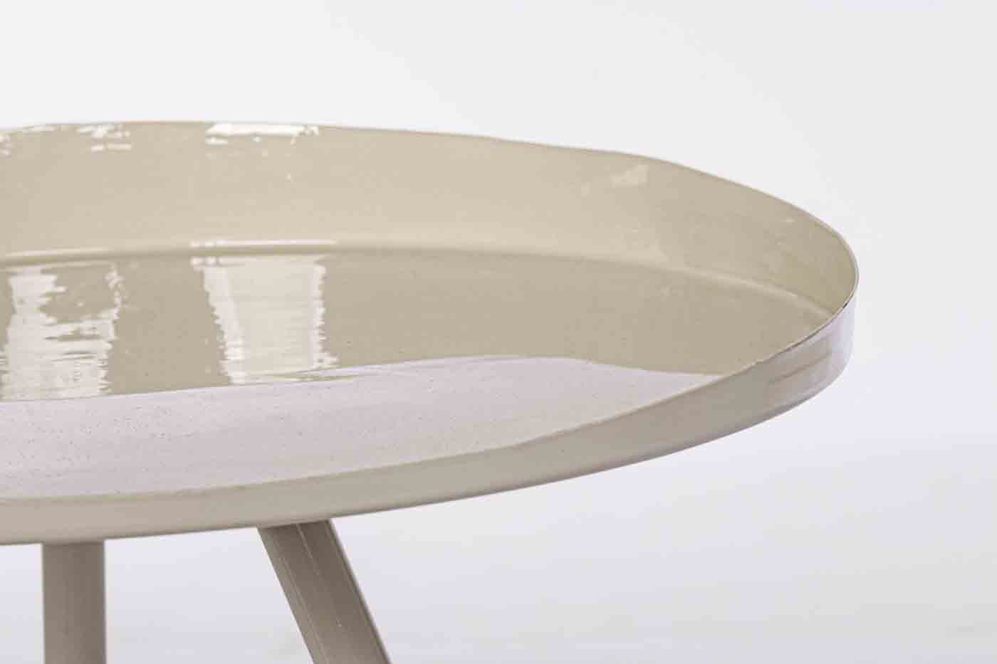 Beistelltisch Anchita gefertigt aus Metall in einem cremigen Farbton. Modernes Design. Marke Bizotto.