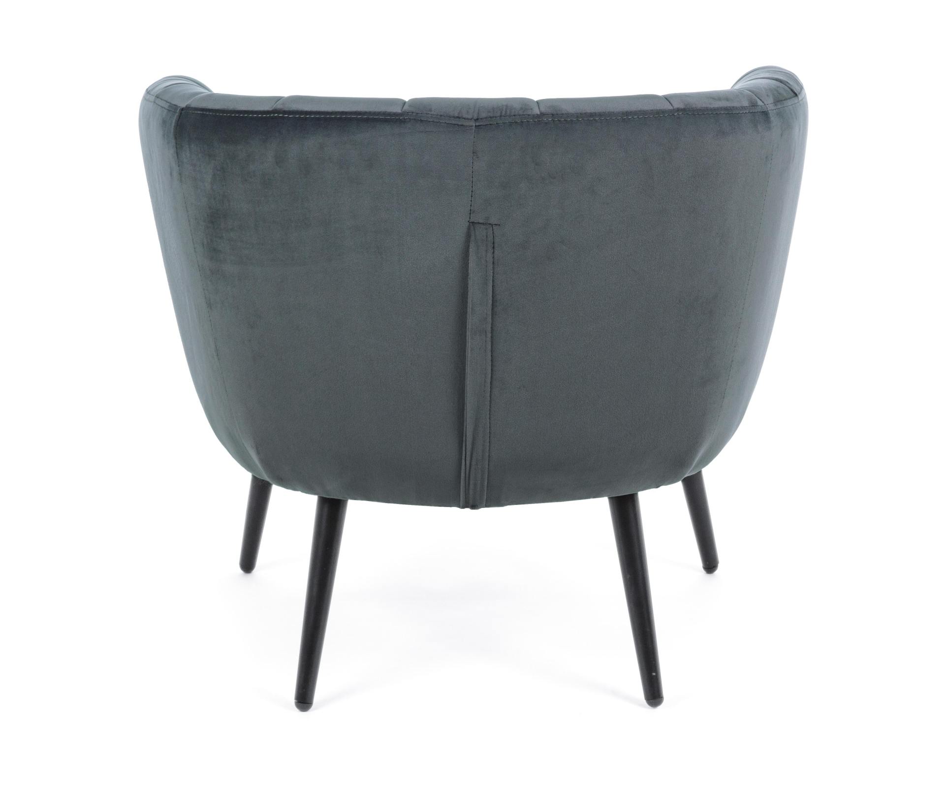 Der Sessel Avril überzeugt mit seinem modernen Design. Gefertigt wurde er aus Stoff in Samt-Optik, welcher einen grauen Farbton besitzt. Das Gestell ist aus Metall und hat eine schwarze Farbe. Der Sessel besitzt eine Sitzhöhe von 43 cm. Die Breite beträgt
