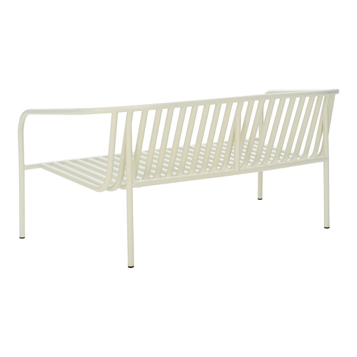 Gartensofa Bendt 2-Sitzer, Aluminium & Teddy-Stoff, Orange/Weiß
