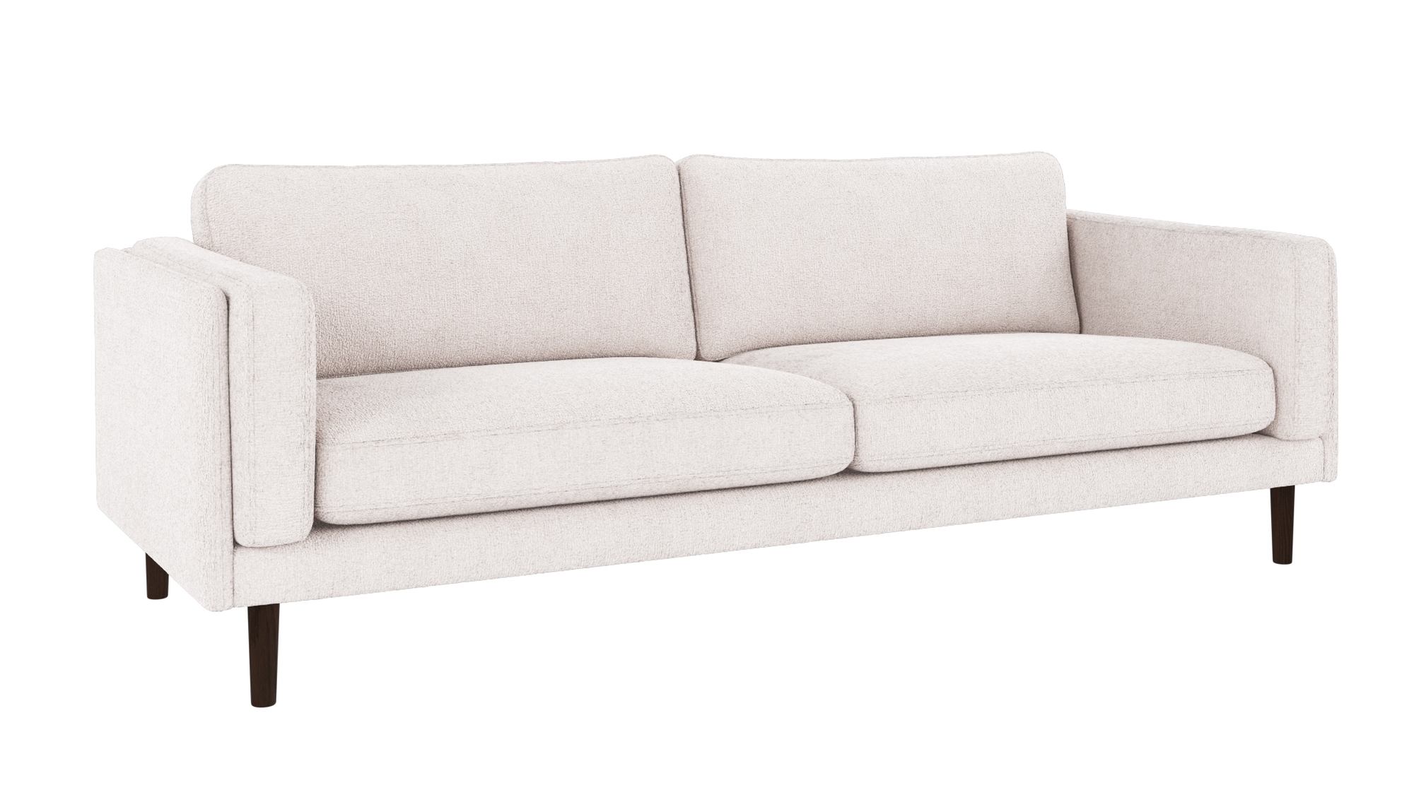 Sofa Braden 3-Sitzer, Beine Braun, Bezug Greg Weiß