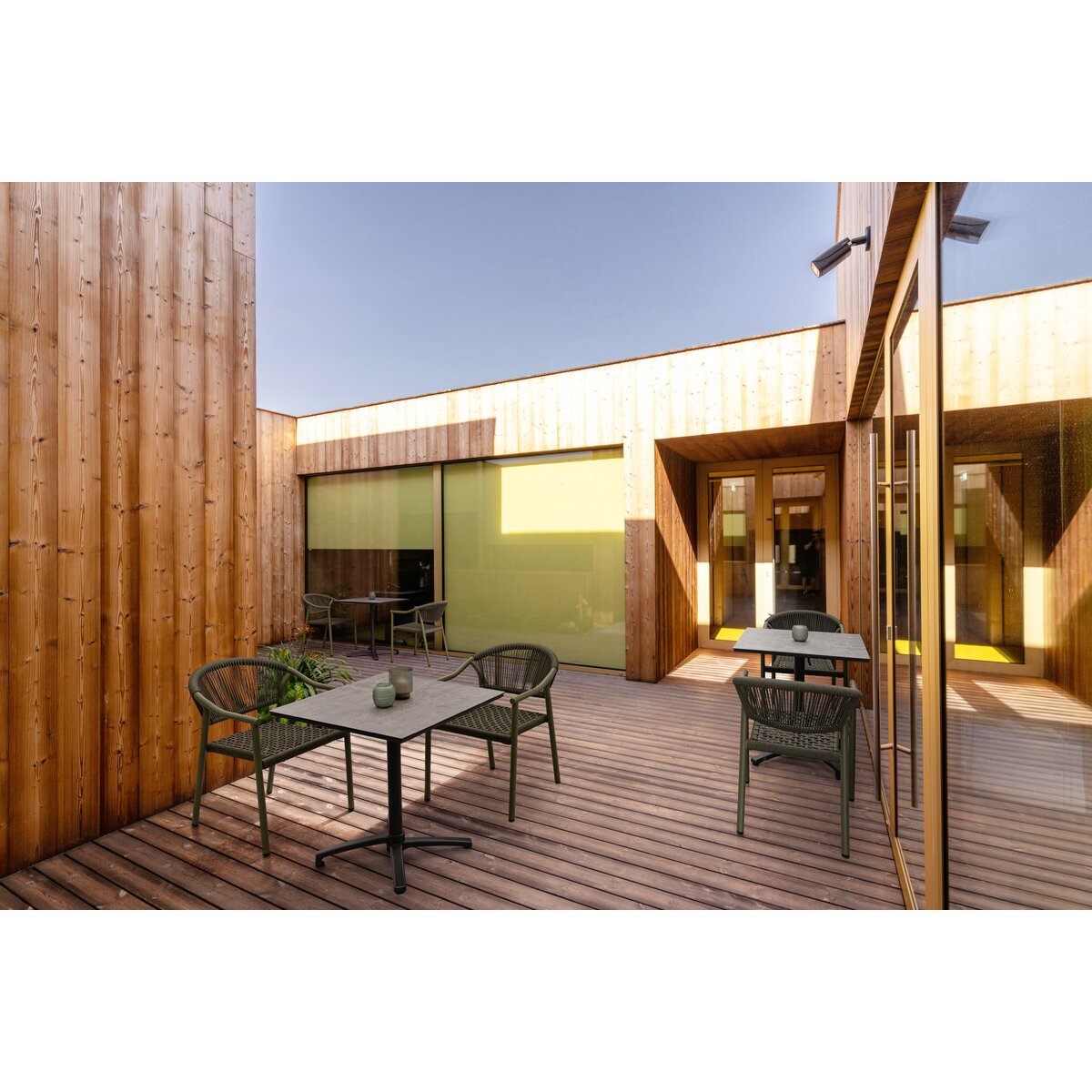 Garten-Bistrotisch Claret - Aluminium Anthrazit, HPL Grau Dunkel, 70 x 70 cm
