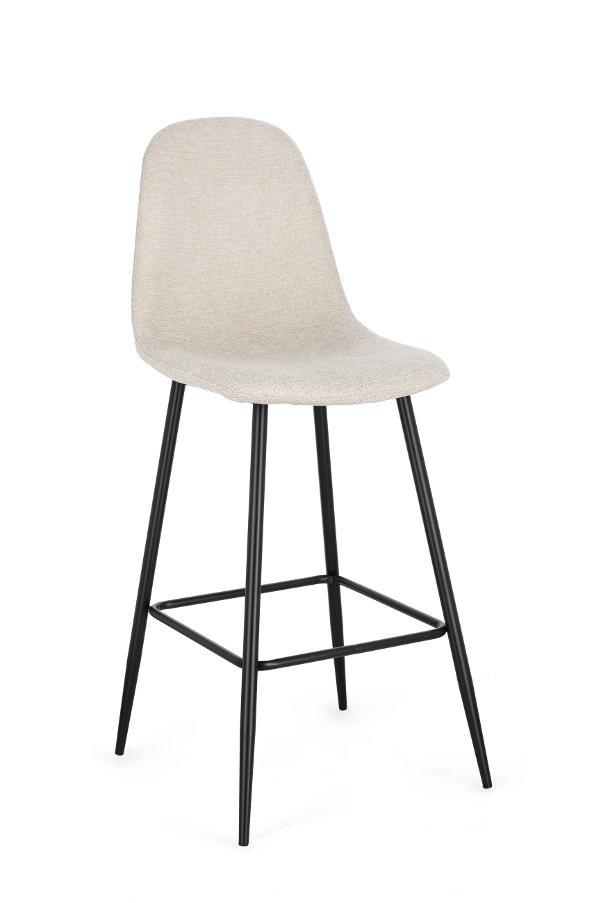 Barhocker New Irelia 2er- Set aus Stoff, Beige/Schwarz Barhocker New Irelia 2er- Set aus Stoff, Beige/Schwarz