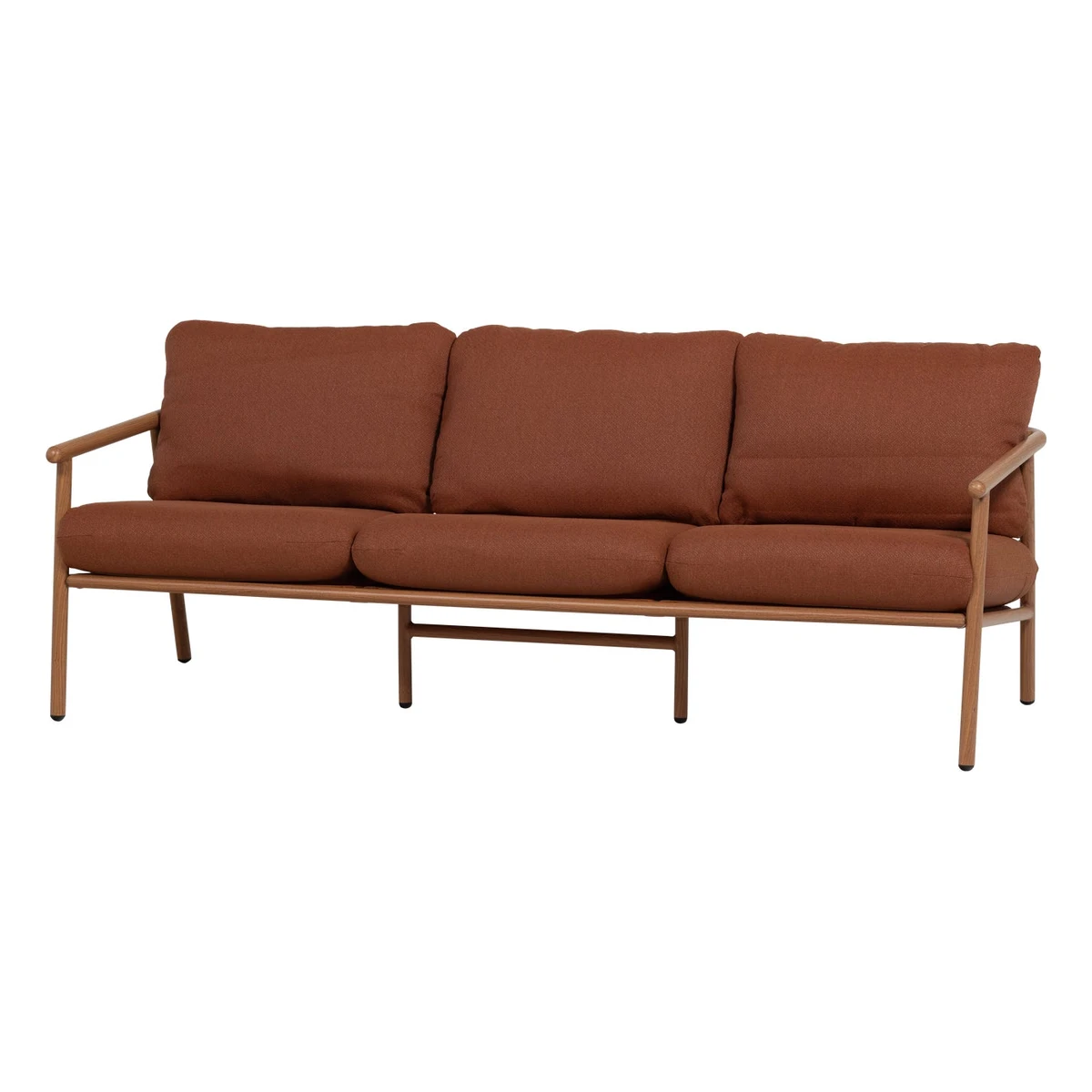 3-Sitzer Gartensofa Cavero - Aluminium Natur, Olefin-Bezug Terrakotta
