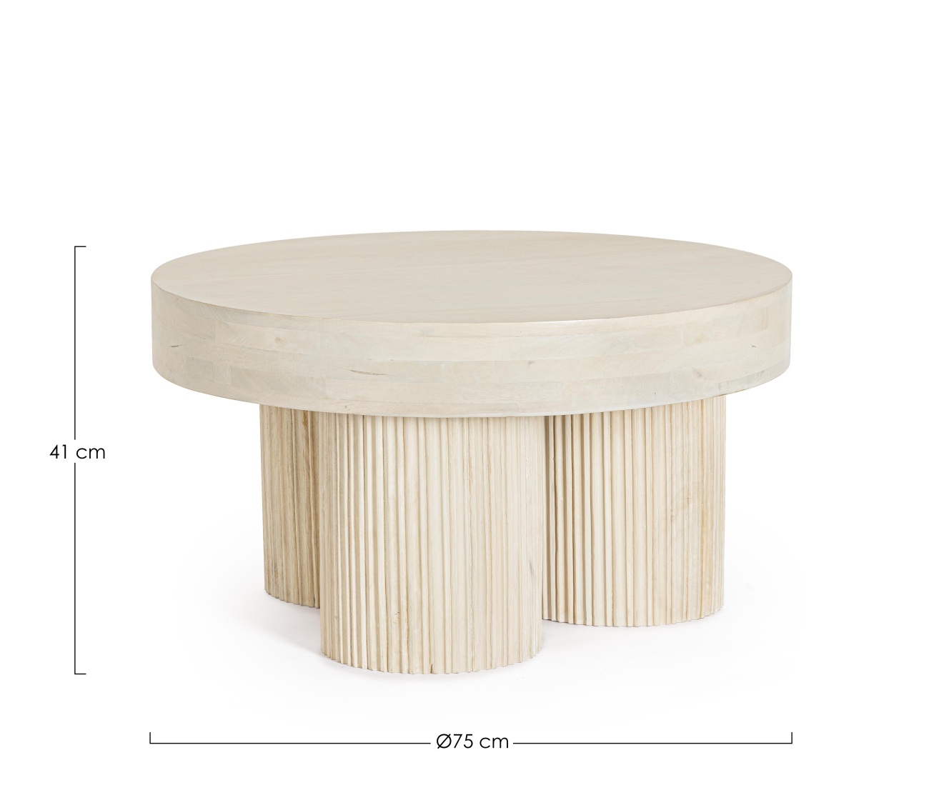Couchtisch aus Mangoholz | pflegeleicht & stabil | Creme