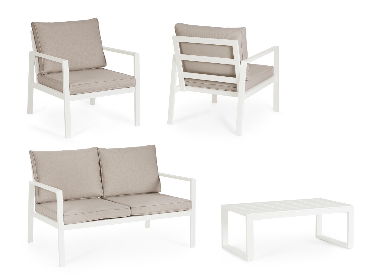 Garten-Set Hilde 4er Gruppe, Weiß