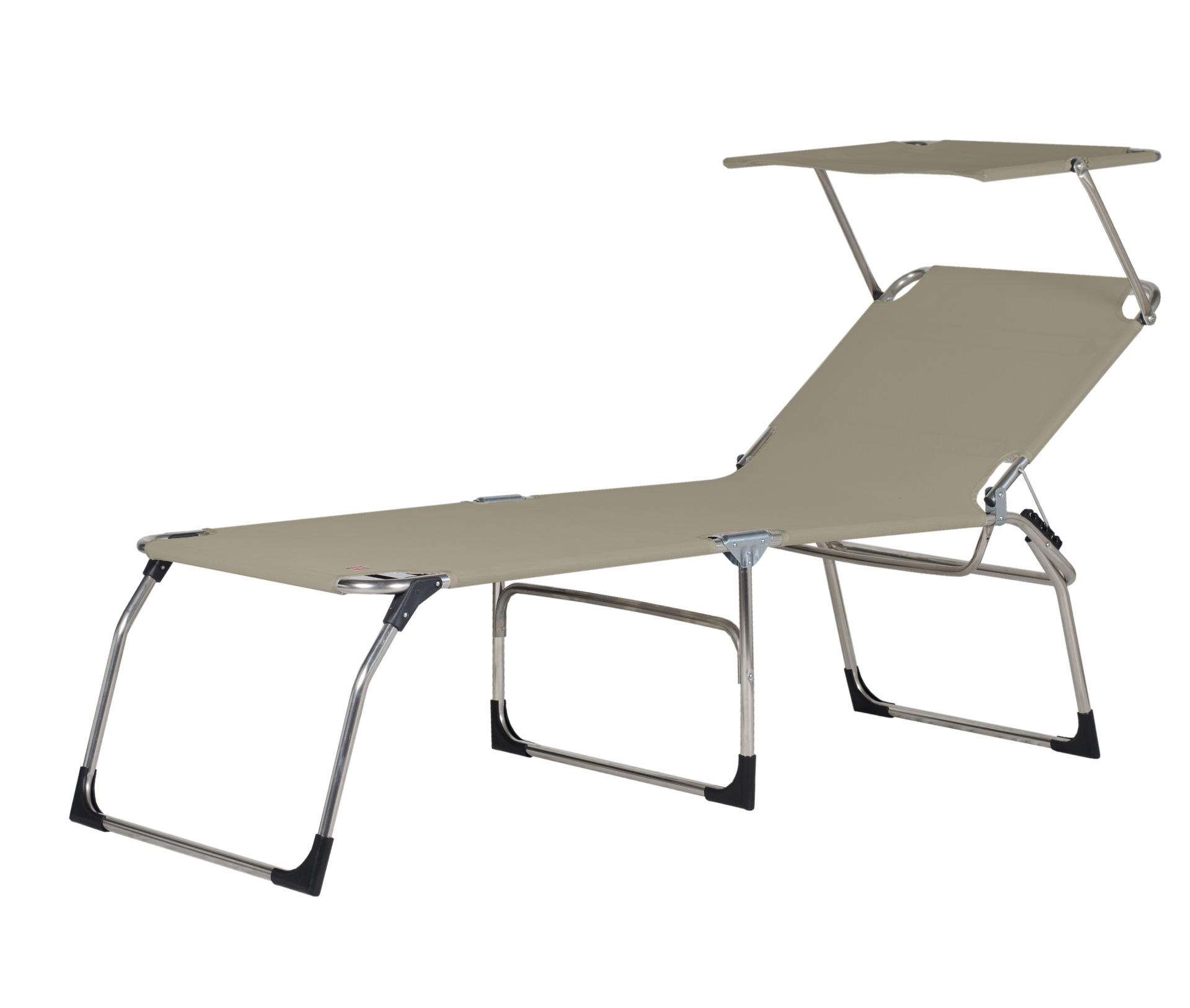 Dreibeinliege Amigo 40+ mit Sonnenblende aus Aluminium, Taupe Dreibeinliege Amigo 40+ mit Sonnenblende aus Aluminium, Taupe