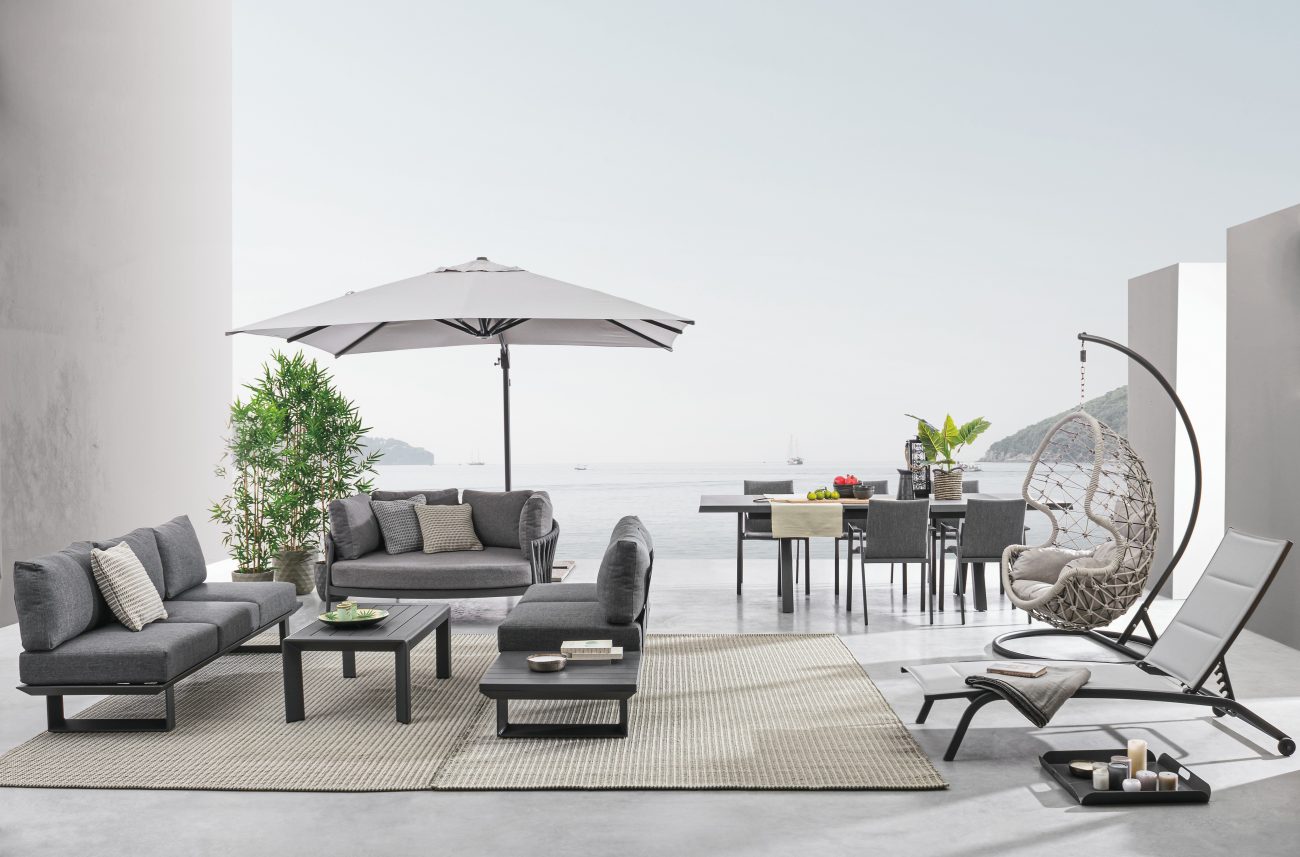 Garten-Set Konnor 3-er Gruppe, Anthrazit
