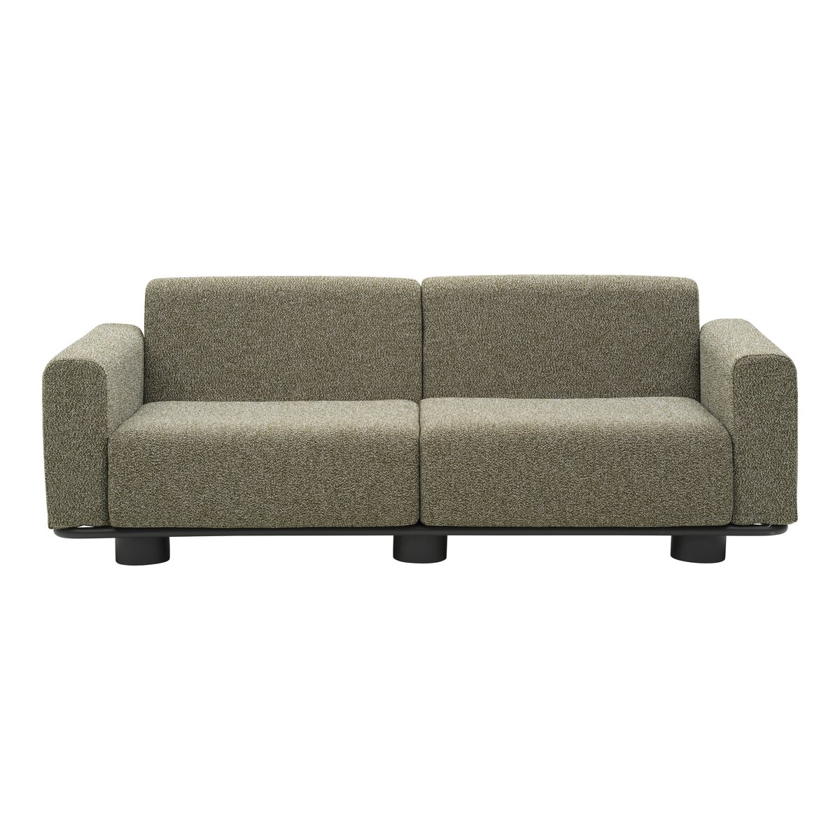 Gartensofa Bolster 2,5-Sitzer, Aluminium & Teddy-Stoff, Verde-Grün