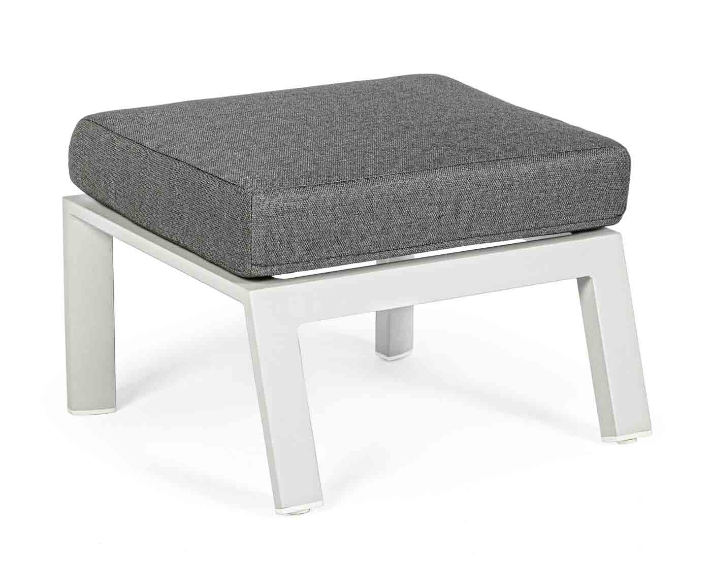 Fußhocker Kledi inkl. Kissen, Weiß Fußhocker Kledi inkl. Kissen, Weiß