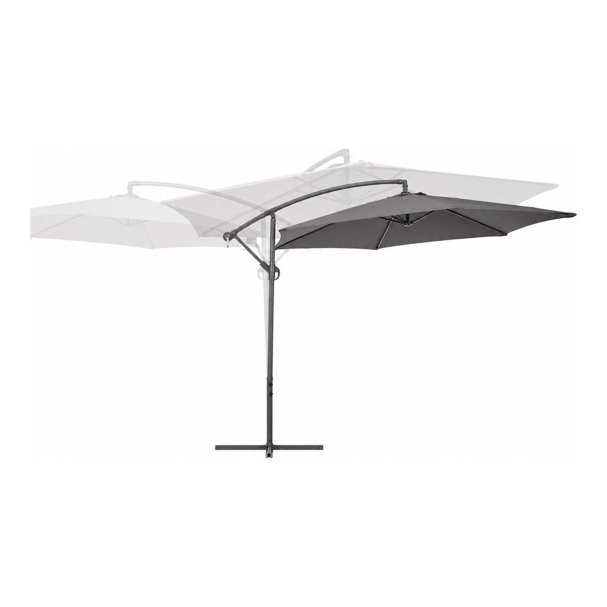 Ampelschirm Nizza - Aluminium Anthrazit, Polyester-Stoff Dunkelgrau, Ø 300 cm