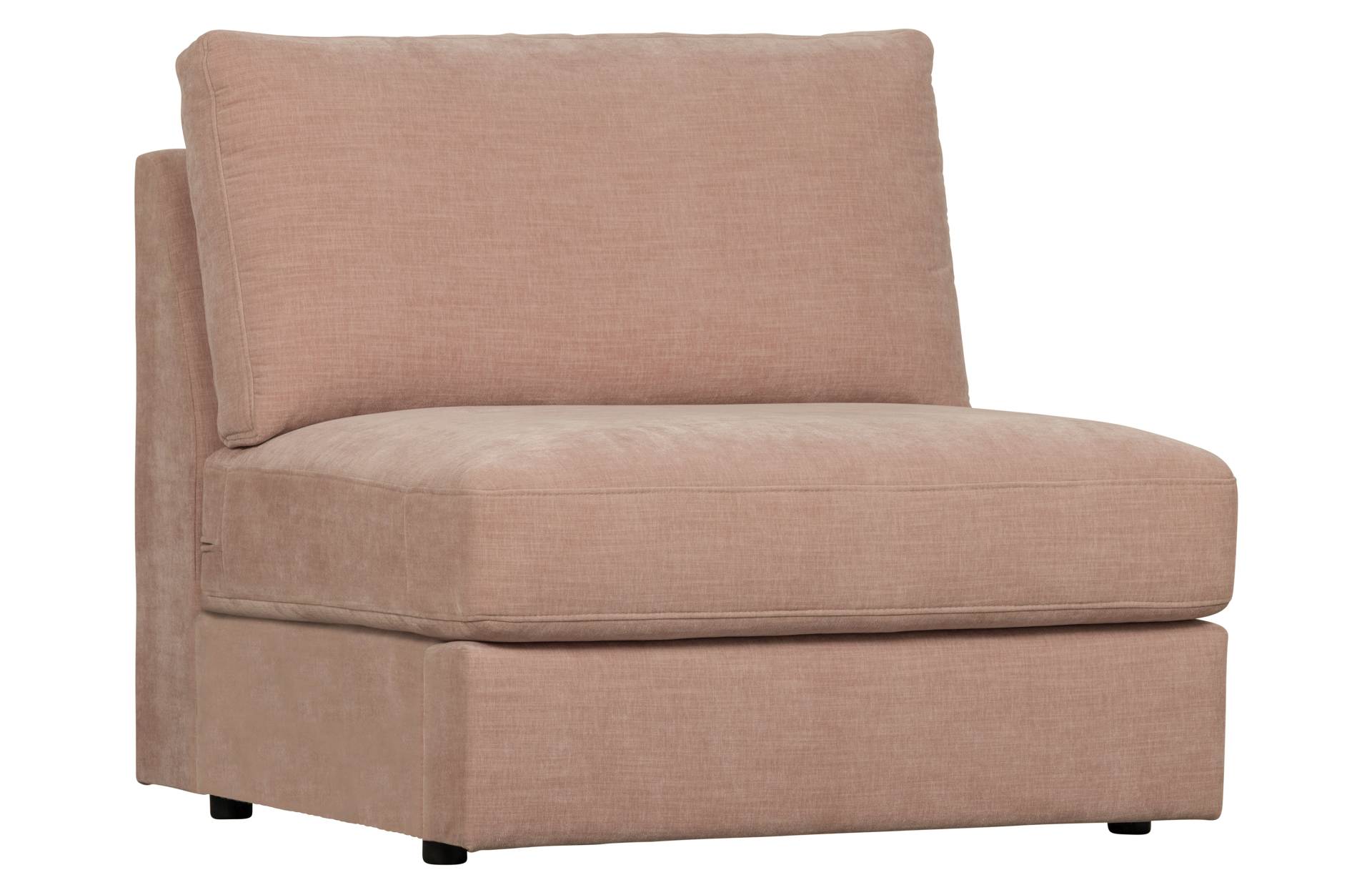 Das Modulsofa Family überzeugt mit seinem modernen Design. Das Seat Element wurde aus Gewebe-Stoff gefertigt, welcher einen einen rosa Farbton besitzen. Das Gestell ist aus Metall und hat eine schwarze Farbe. Das Element hat eine Sitzhöhe von 44 cm.