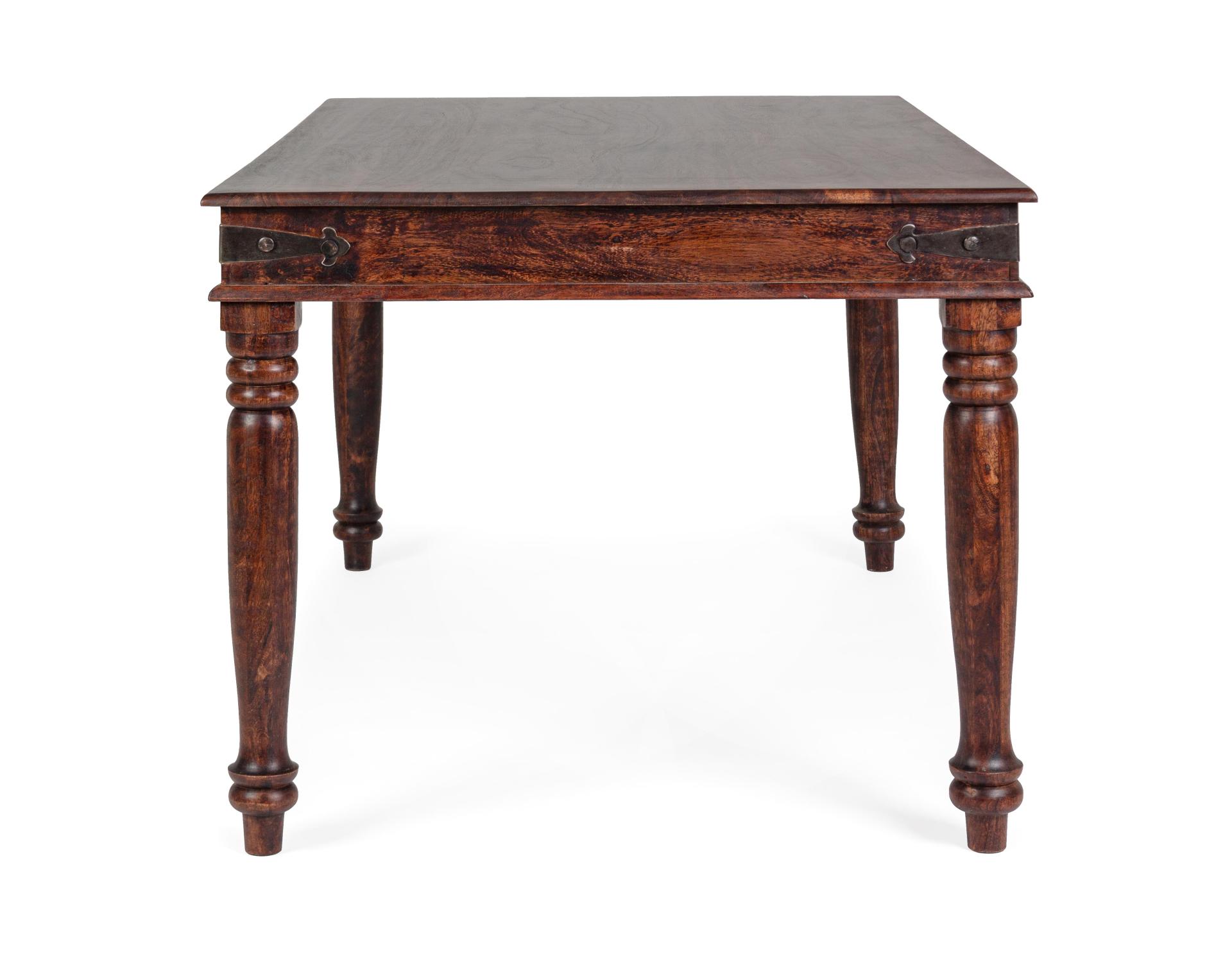 Der Esstisch Jaipur überzeugt mit seinem klassischem Design. Gefertigt wurde er aus Akazienholz, welches einen natürlichen Farbton besitzt. Das Gestell des Tisches ist auch aus Akazienholz. Der Tisch besitzt eine Breite von 160 cm.