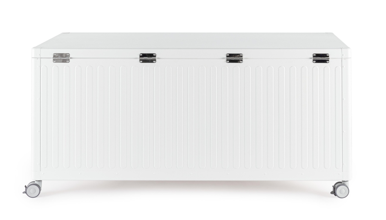 Gartentruhe Ocean aus Aluminium, Weiß