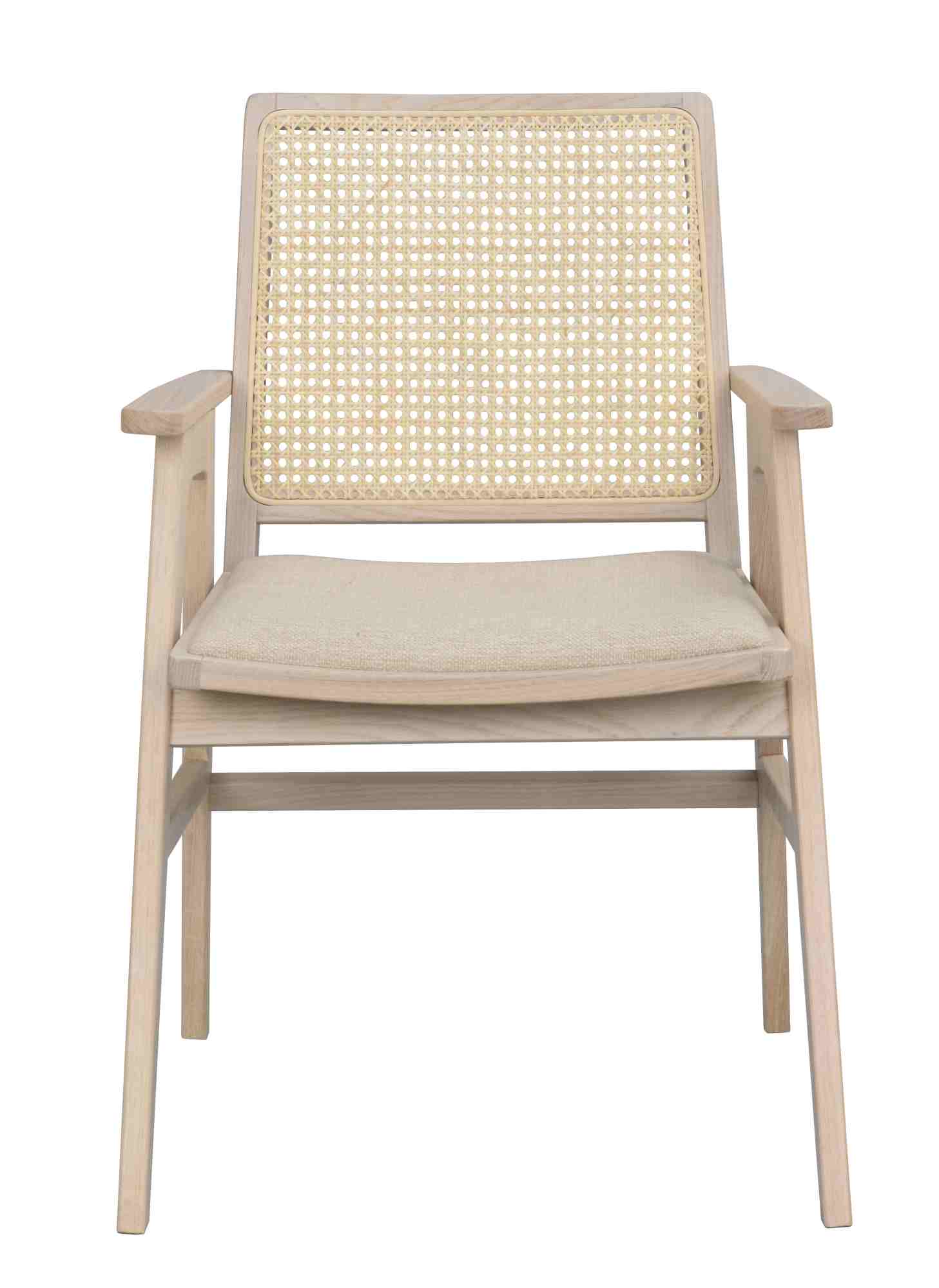 Hochwertiger Stuhl Prestwick 2er Set mit Armlehnen, Whitewash für jede Einrichtung.