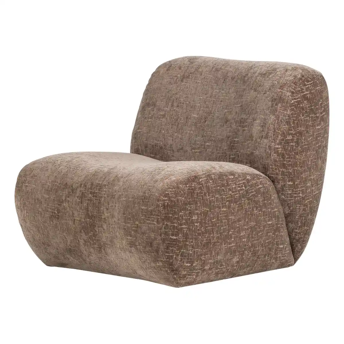 Sessel Nomu - Craquelé  Samt Hellbraun