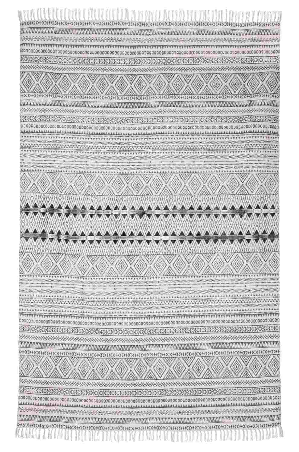 Der Teppich Giordania überzeugt mit seinem klassischen Design. Gefertigt wurde die Vorderseite aus 100% Baumwolle. Der Teppich besitzt einen grauen Farbton und die Maße von 160x230 cm.