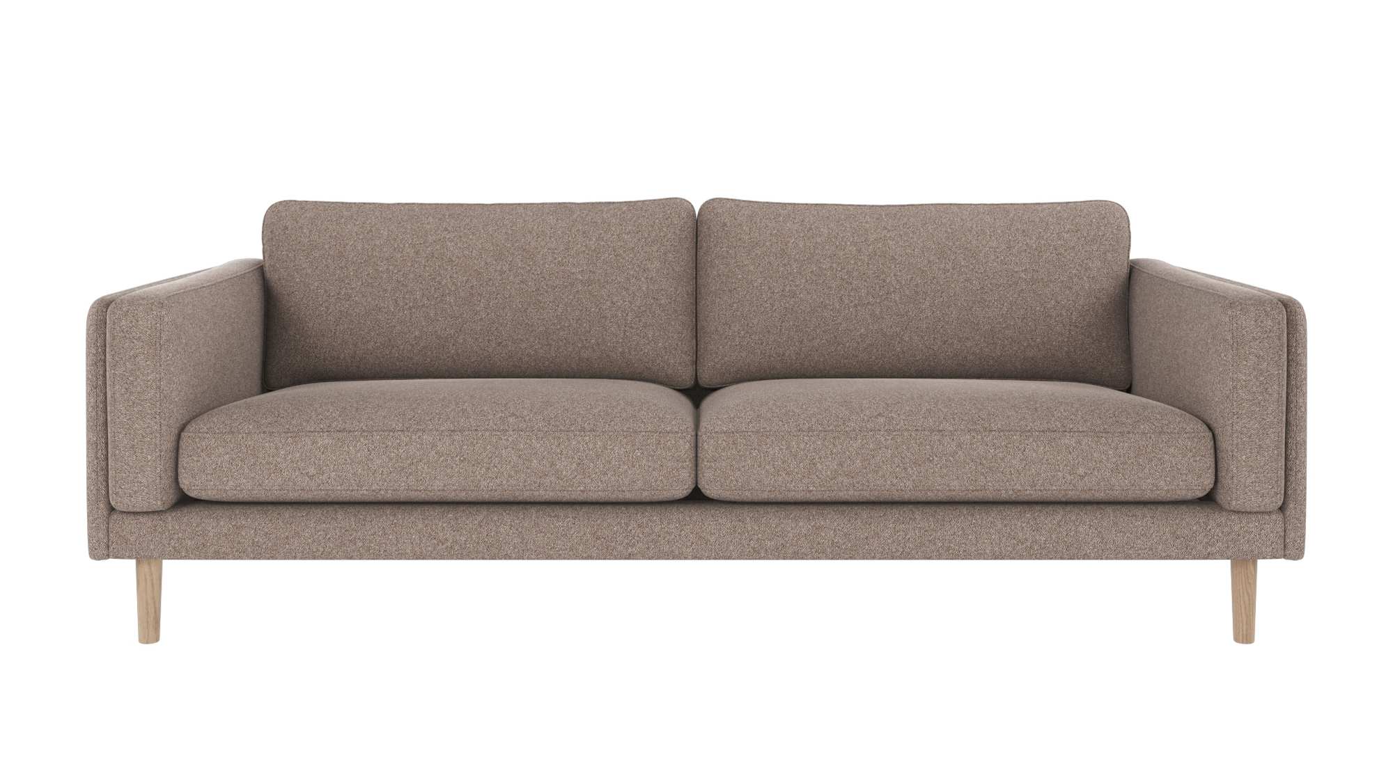 Hochwertiger Sofa Braden 3-Sitzer, Beine Weiß pigmentiert, Bezug Brenda Beige für jede Einrichtung.