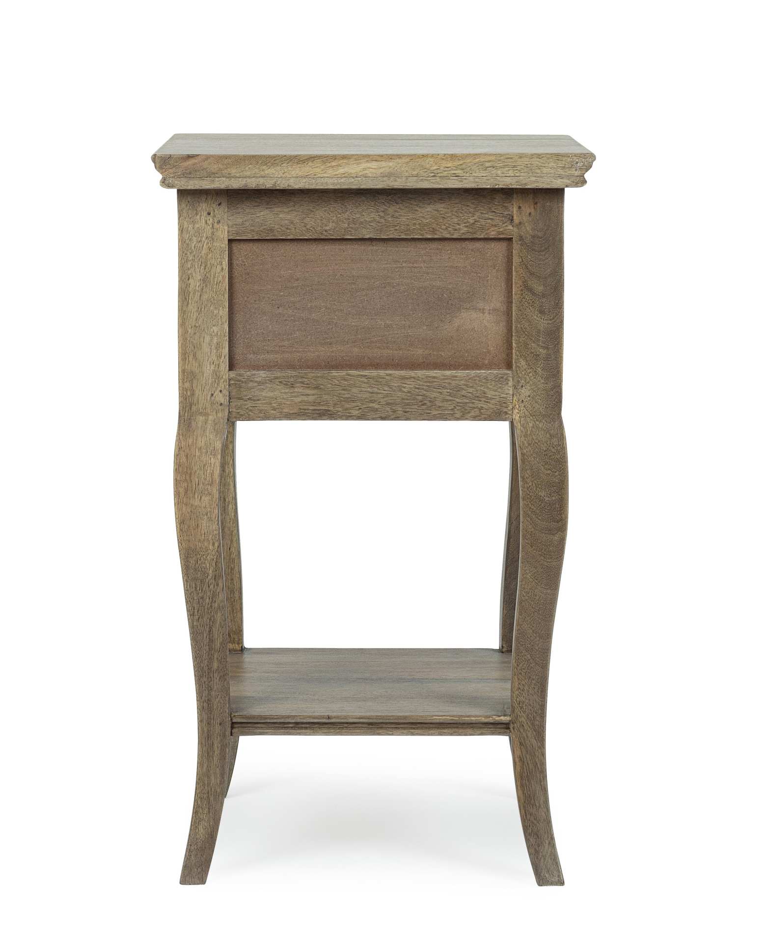 Der Nachttisch Domitille überzeugt mit seinem klassischen Design. Gefertigt wurde er aus Mangoholz, welches einen NAtürlichen Farbton besitzt. Das Gestell ist auch aus Mangoholz. Der Nachttisch verfügt über eine Schublade. Die Breite beträgt 35 cm.
