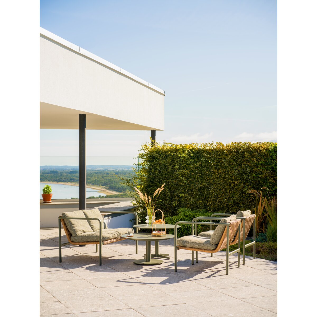 Gartencouchtisch Peace aus Aluminium - 80x80x40 cm, Nordic Green