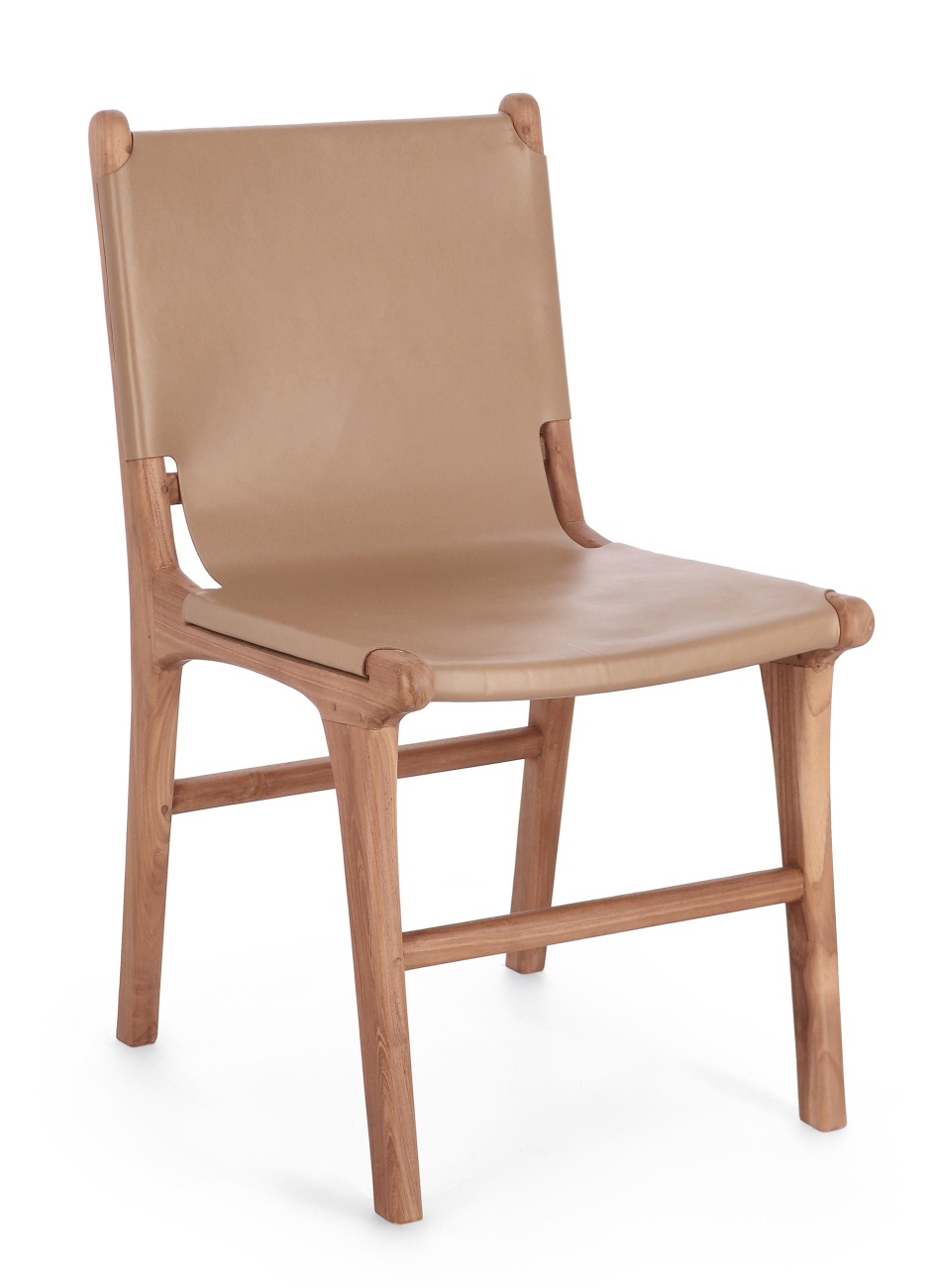Esszimmerstuhl Eugenie aus Leder, Taupe Esszimmerstuhl Eugenie aus Leder, Taupe