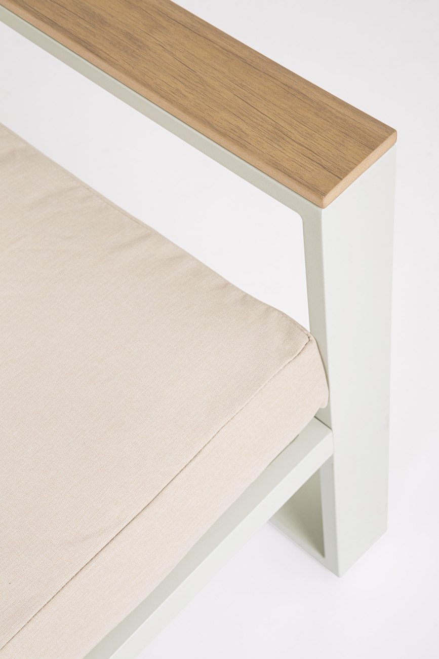 Garten-Set Leandro 4er Gruppe, Weiß / Beige