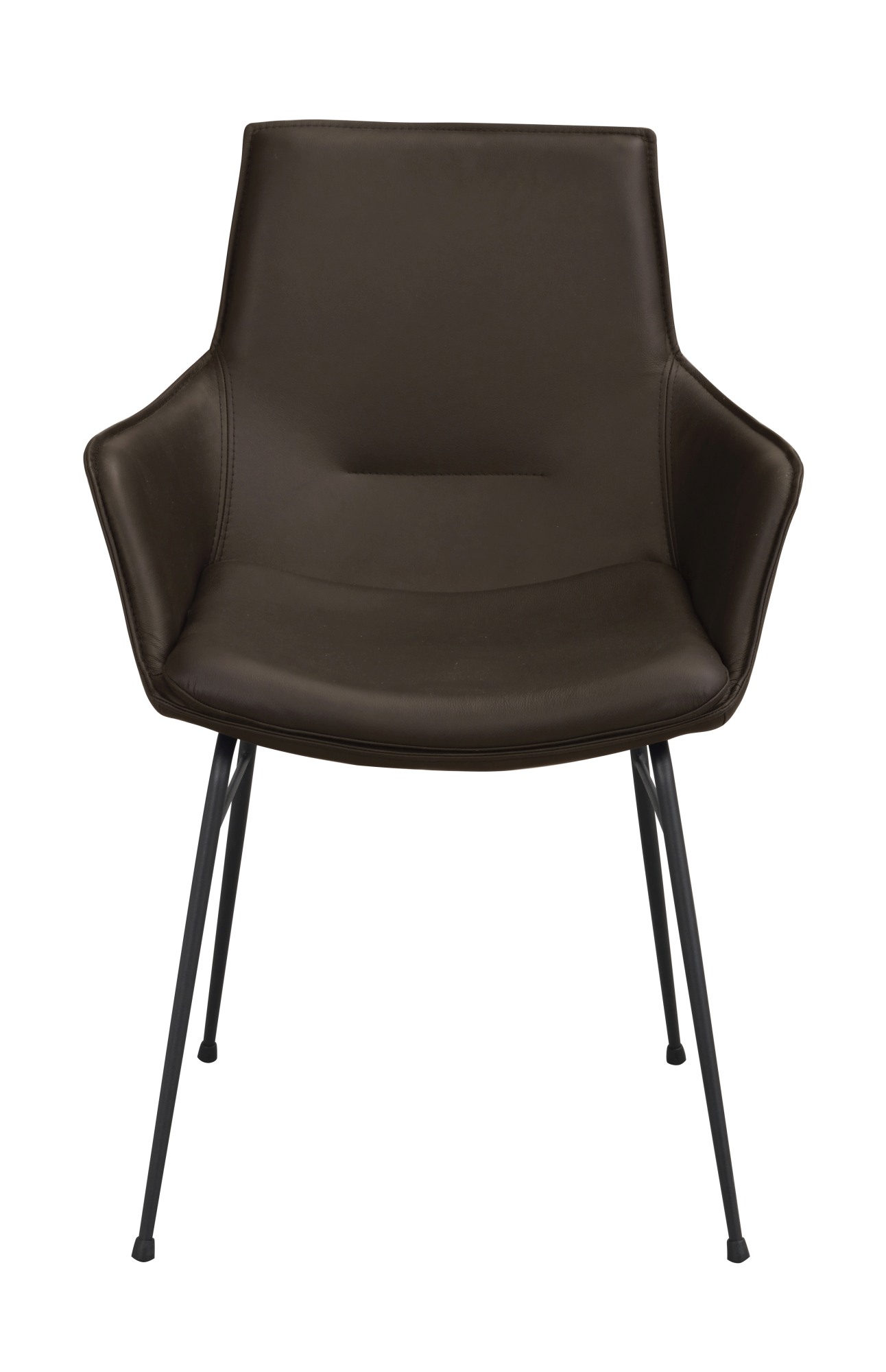 Stuhl Lowell 2er Set mit Armlehnen, Leder Braun – stilvoller Blickfang für Ihr Zuhause.