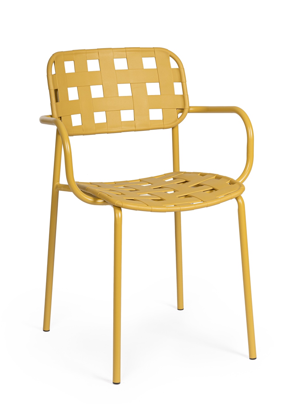 Gartenstuhl Clover mit Armlehne, Ocker Gartenstuhl Clover 4er-Set mit Armlehne, Ocker