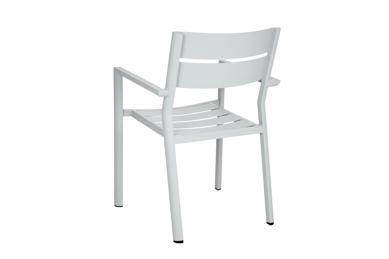 Gartenstuhl Delia mit Armlehne, Hellgrau