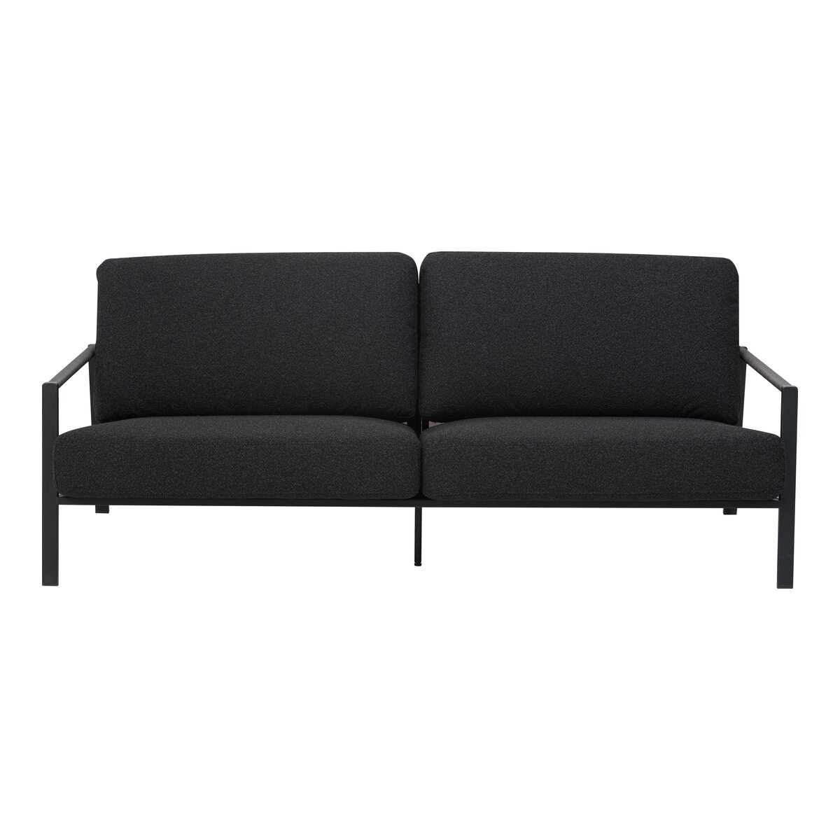 Gartensofa Lyra 2,5-Sitzer, Edelstahl & Teddy-Stoff, Schwarz