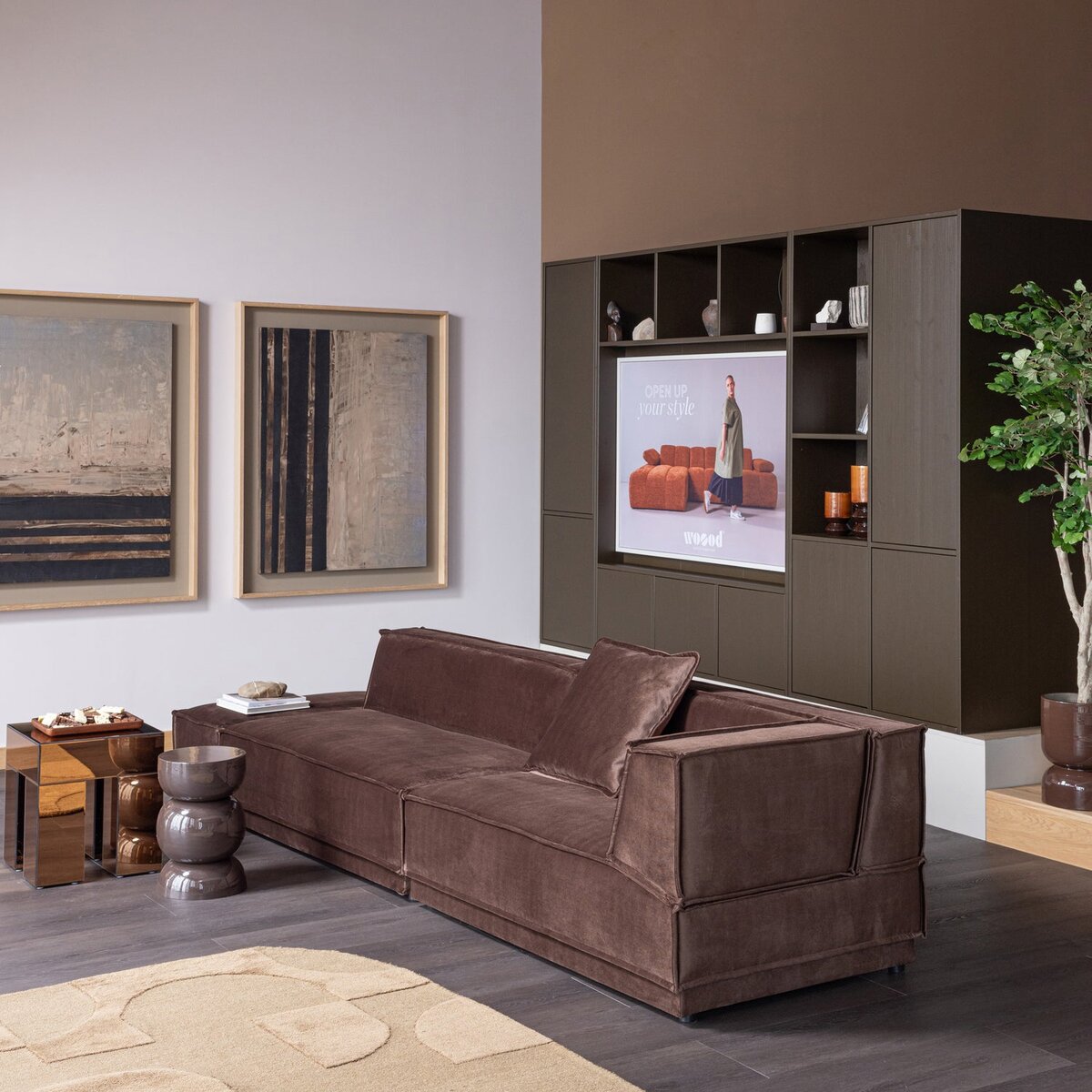 Schrank / TV-Schrank Meggy - Kiefernholz Mittelbraun, 160 cm