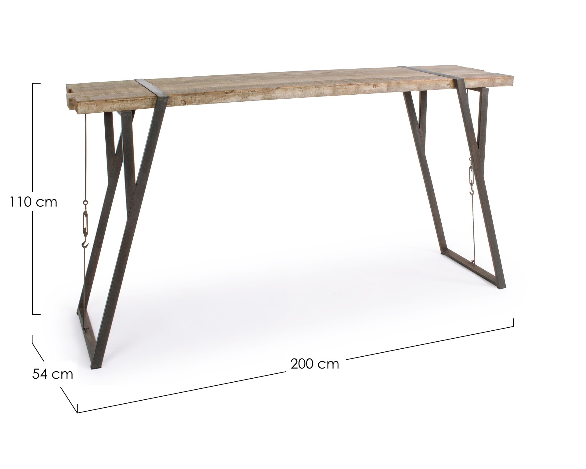 Der Bartisch Blocks überzeugt mit seinem moderndem Design. Gefertigt wurde er aus Fichtenholz, welches einen natürlichen Farbton besitzt. Das Gestell des Tisches ist aus Metall und ist in eine schwarze Farbe. Der Tisch besitzt eine Breite von 200 cm.
