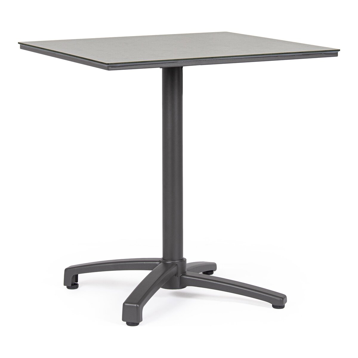 Garten-Bistrotisch Claret - Aluminium Anthrazit, HPL Grau Hell, 70 x 70 cm