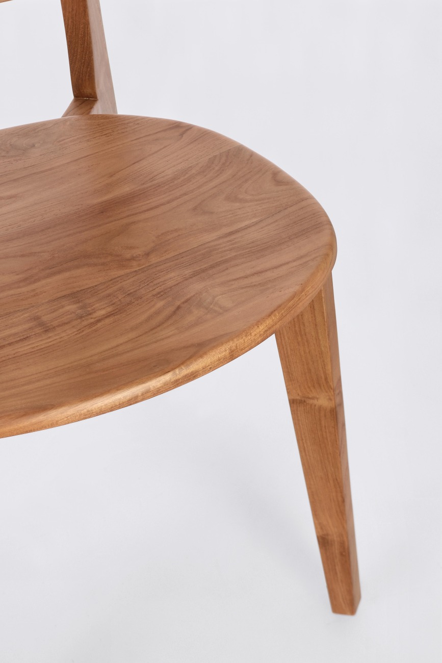 Esszimmerstuhl Abby aus Teakholz, Natur