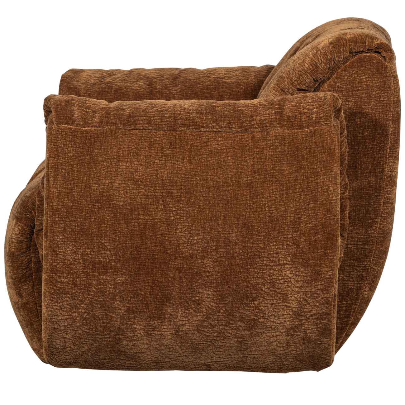 Drehsessel Baggy aus 3D-Chenille-Stoff, Mittelbraun