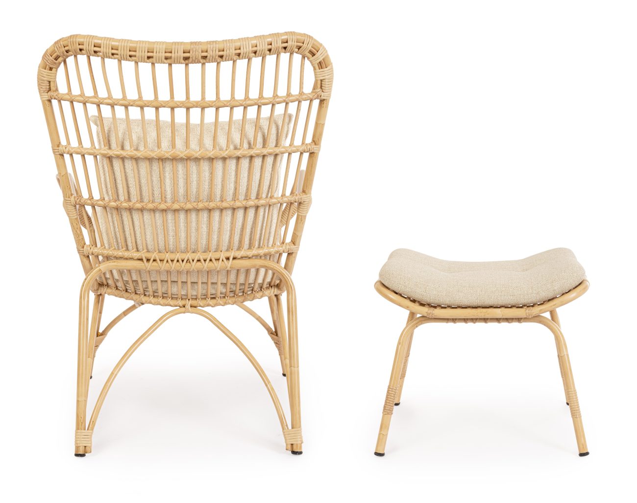 Gartensessel Maela mit Hocker, Natur