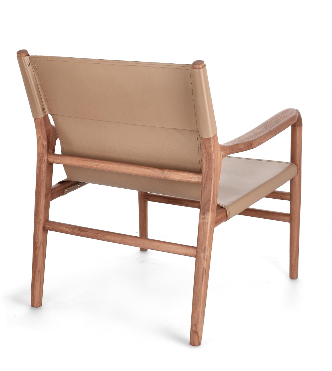 Sessel Caroline aus Teakholz, Taupe