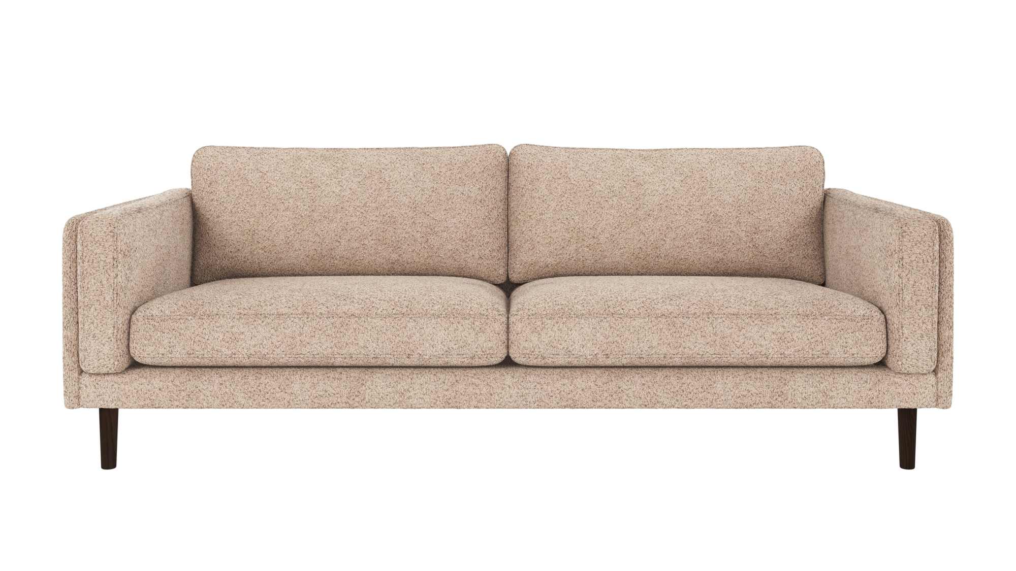 Sofa Braden 3-Sitzer, Beine Braun, Bezug Anna Hellbeige – überzeugt mit zeitlosem Stil.