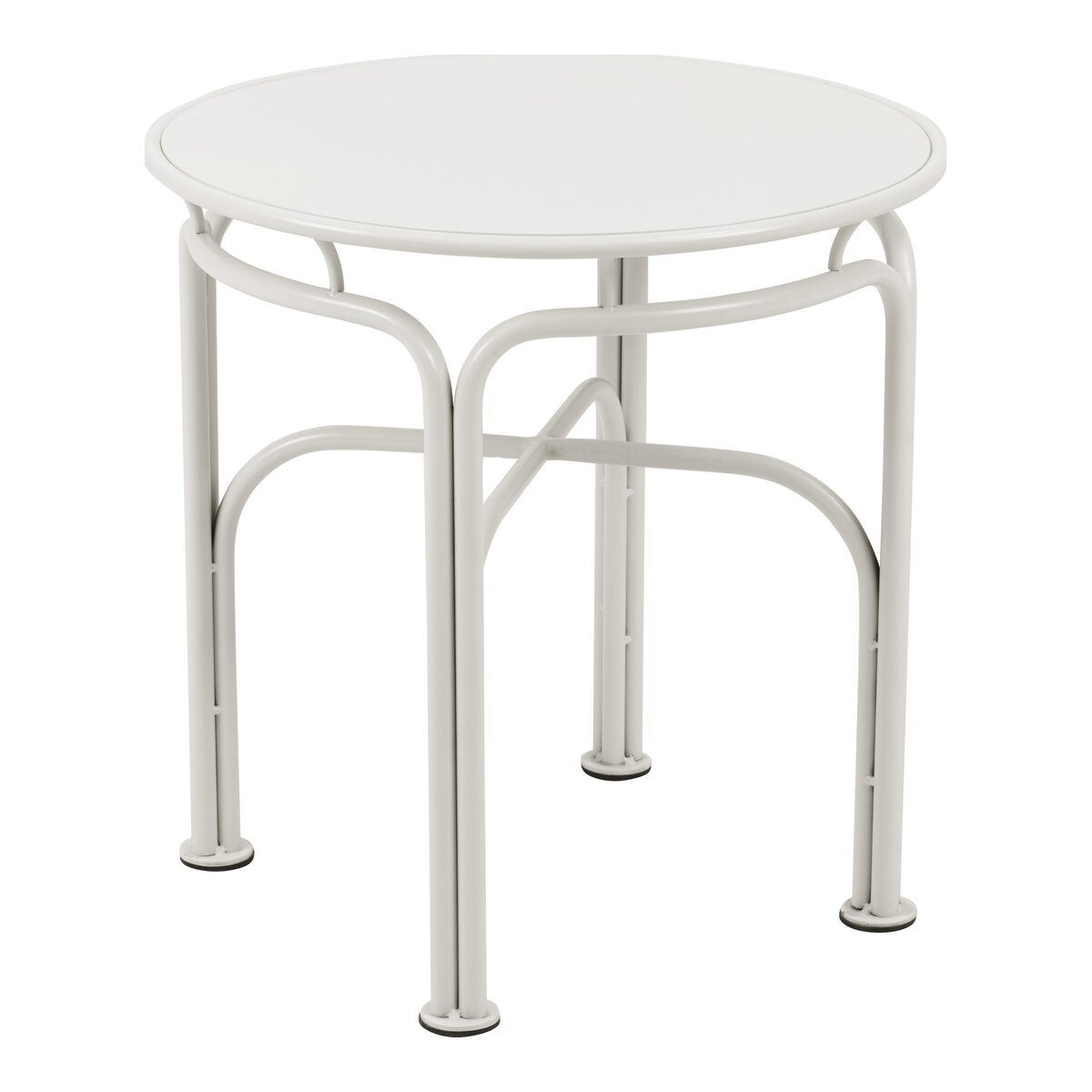 Gartenbeistelltisch Arts aus Metall - Rund, Ø 46 cm, Soft White