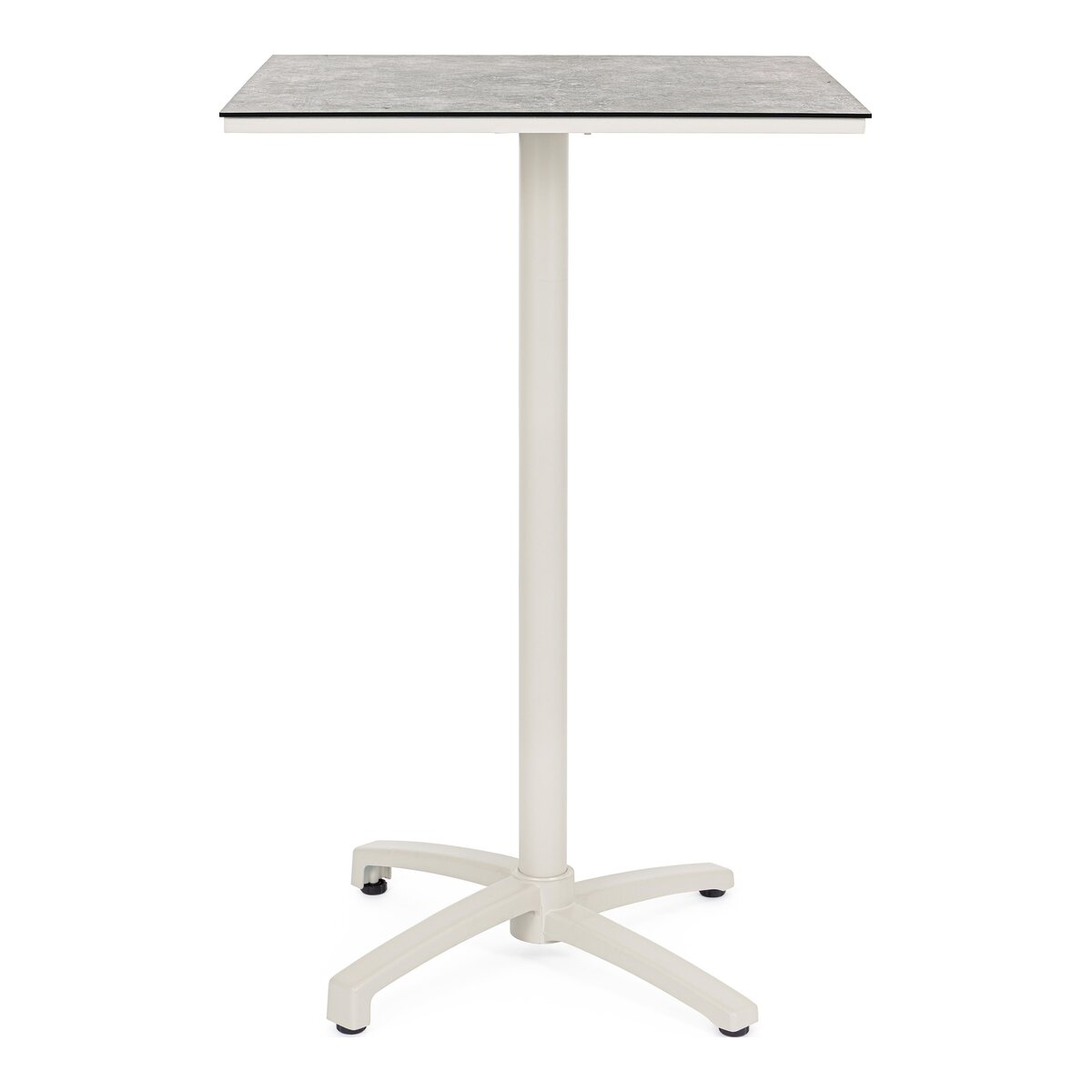 Gartenbartisch Claret Hoch - Aluminium, 70 x 70 cm, Cremeweiß