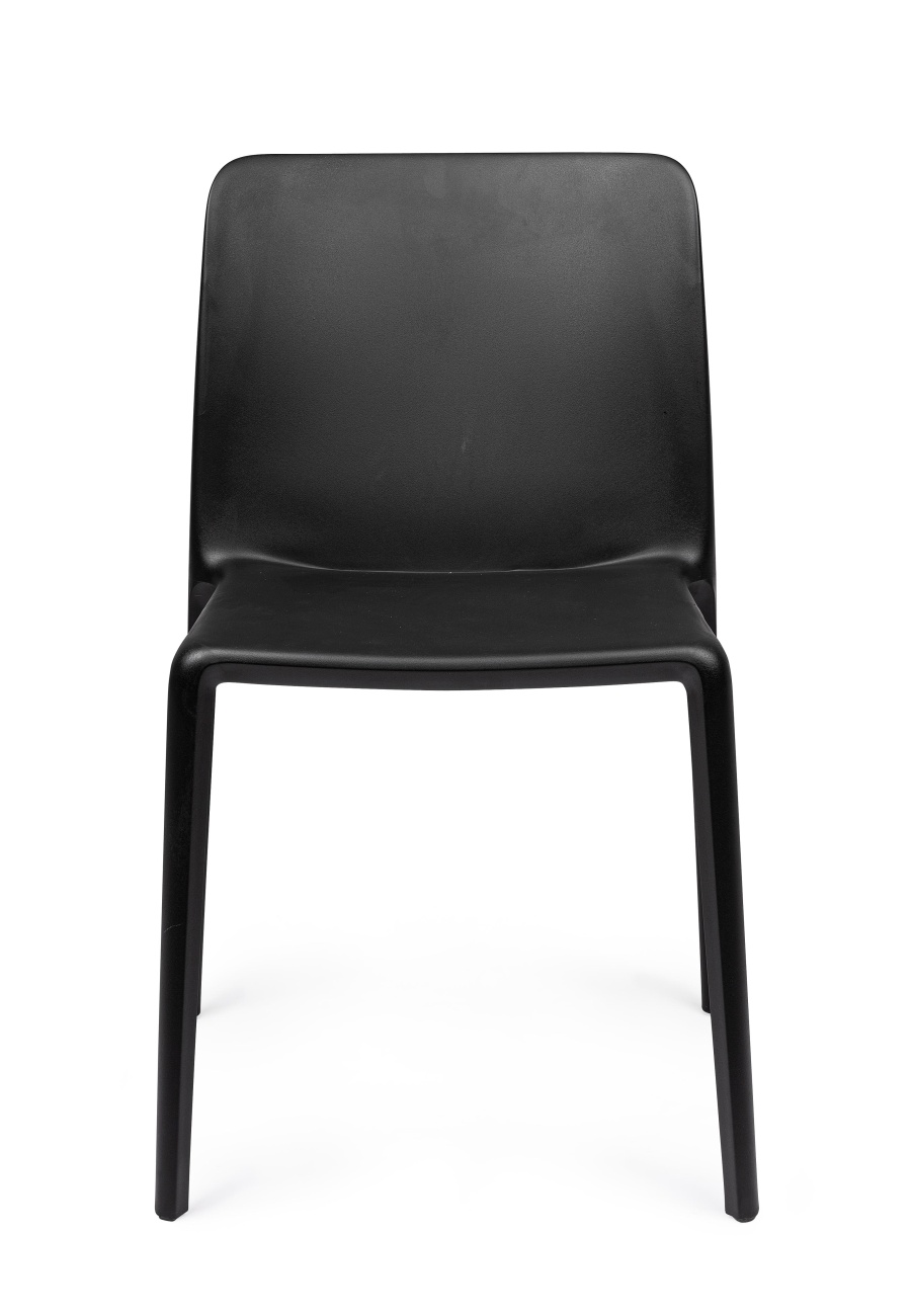 Stuhl Chloris 4er-Set aus Kunststoff, Schwarz
