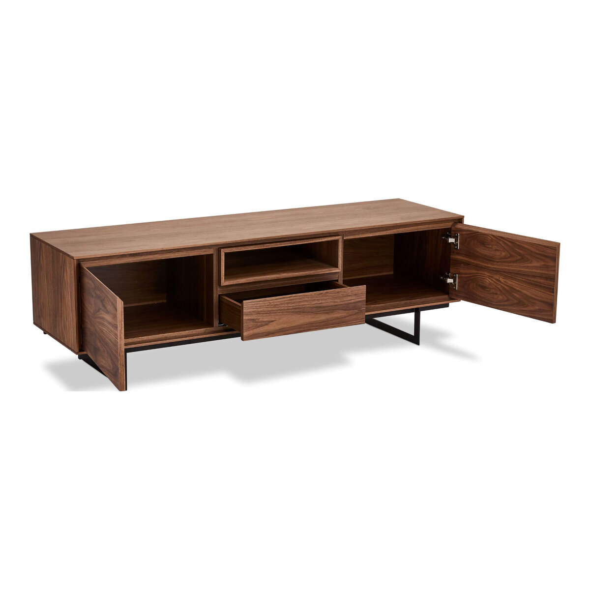TV-Board Otoya Walnuss - 160 cm mit Soft-Close, offenem Fach & Stauraum