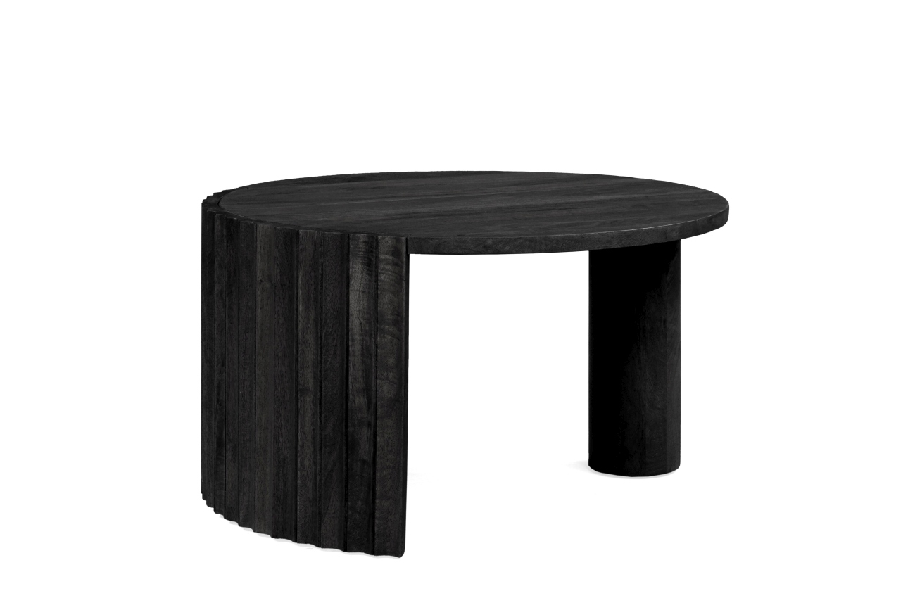 Couchtisch Orissa aus Mangoholz Ø 80 cm, Schwarz Couchtisch Orissa aus Mangoholz Ø 80 cm, Schwarz