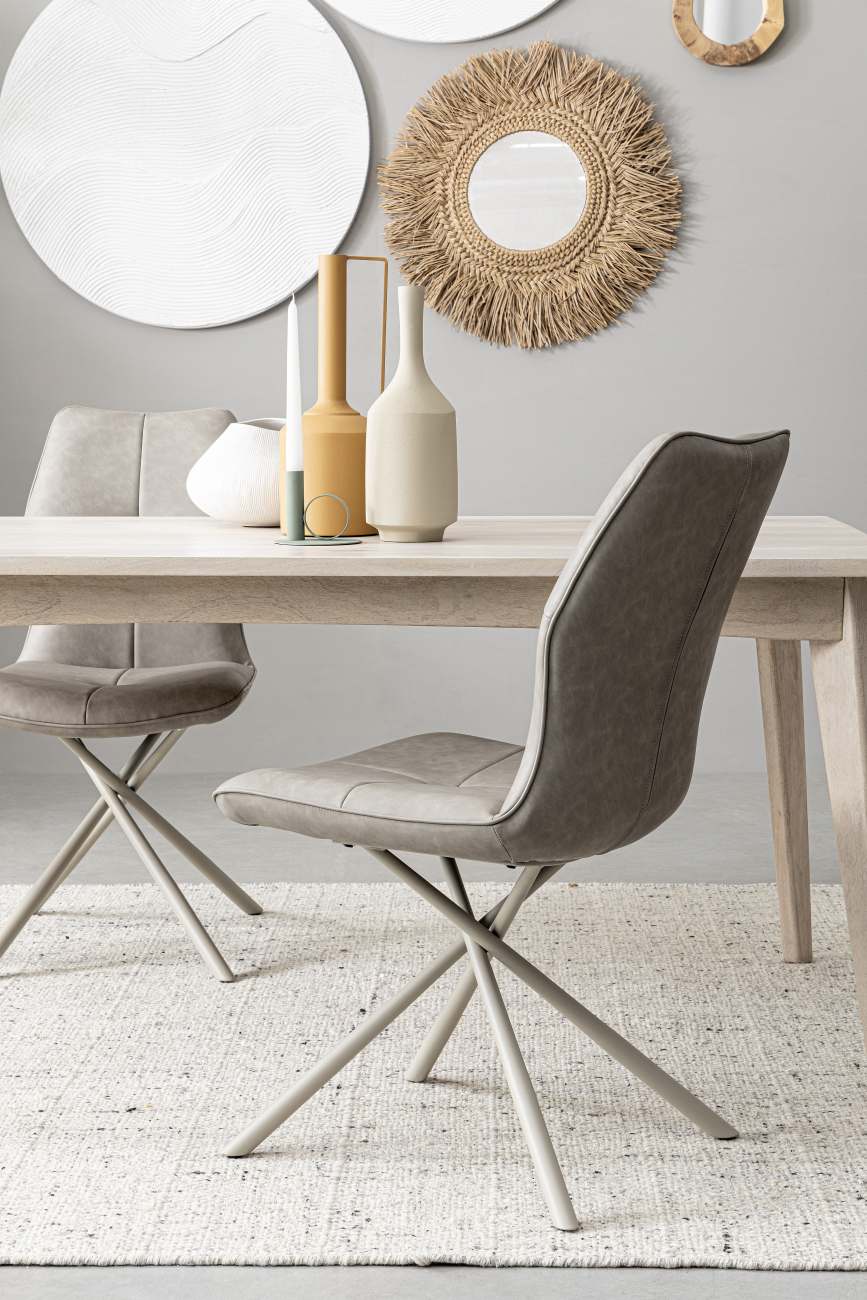 Esszimmerstuhl Kepler aus Kunstleder, Taupe