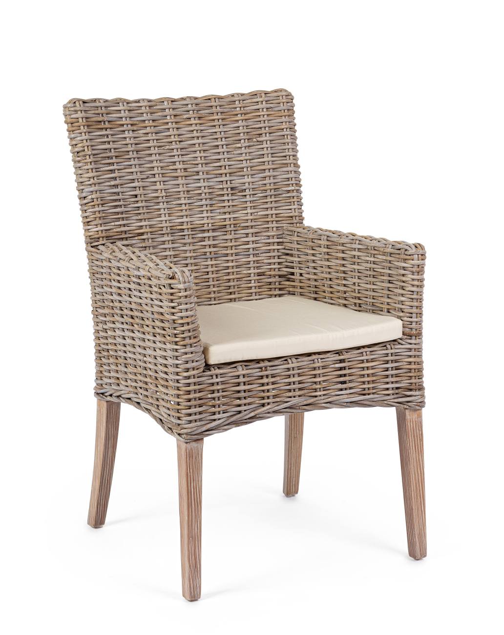 Esszimmerstuhl Manoel aus Rattan mit Armlehne Esszimmerstuhl Manoel aus Rattan mit Armlehne