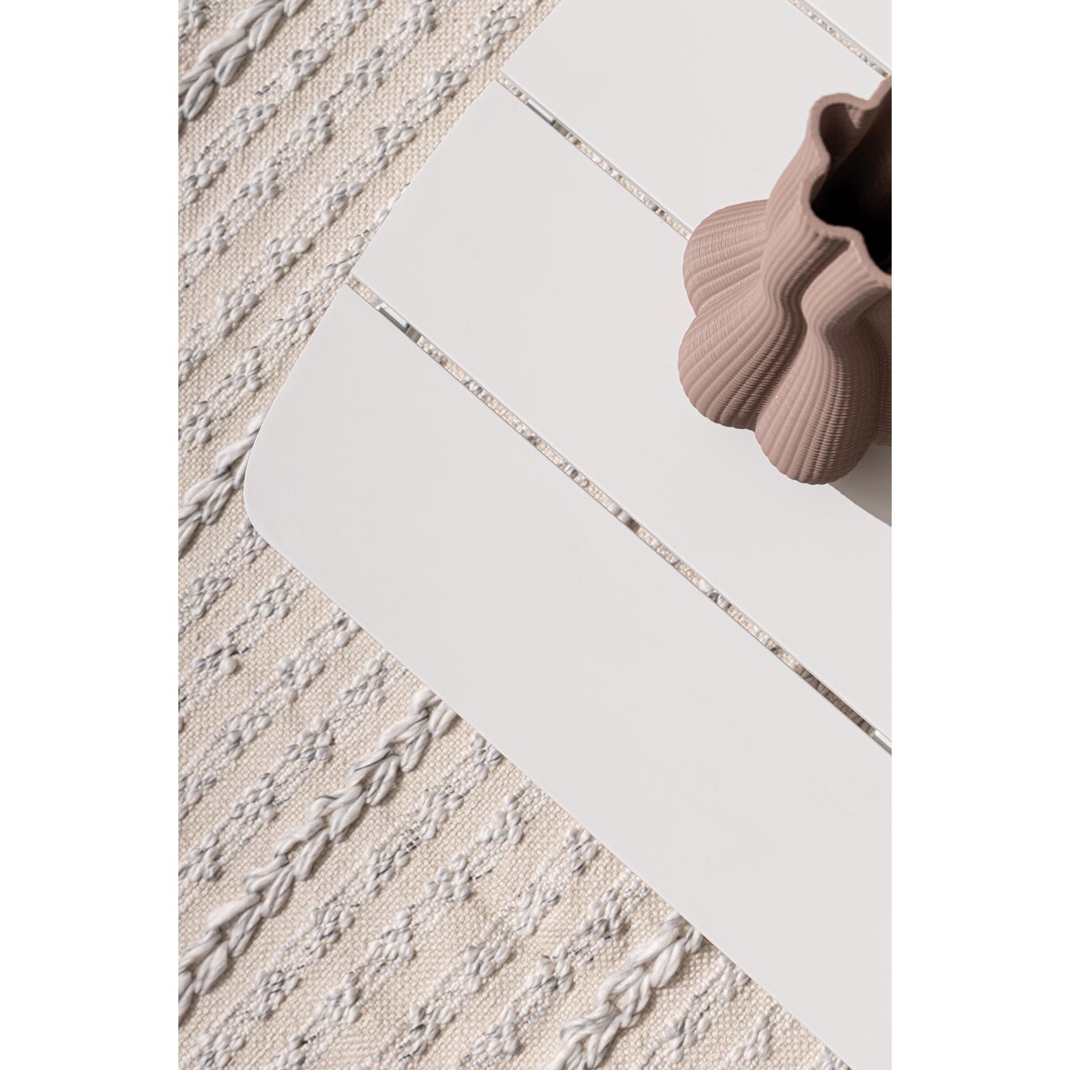 Gartencouchtisch Fenix - Aluminium Off-White, 115 x 68 cm