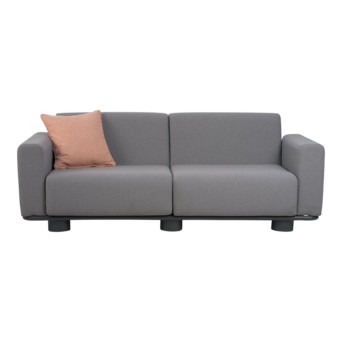 Gartensofa Bolster 2,5-Sitzer, Aluminium & Teddy-Stoff, Grau