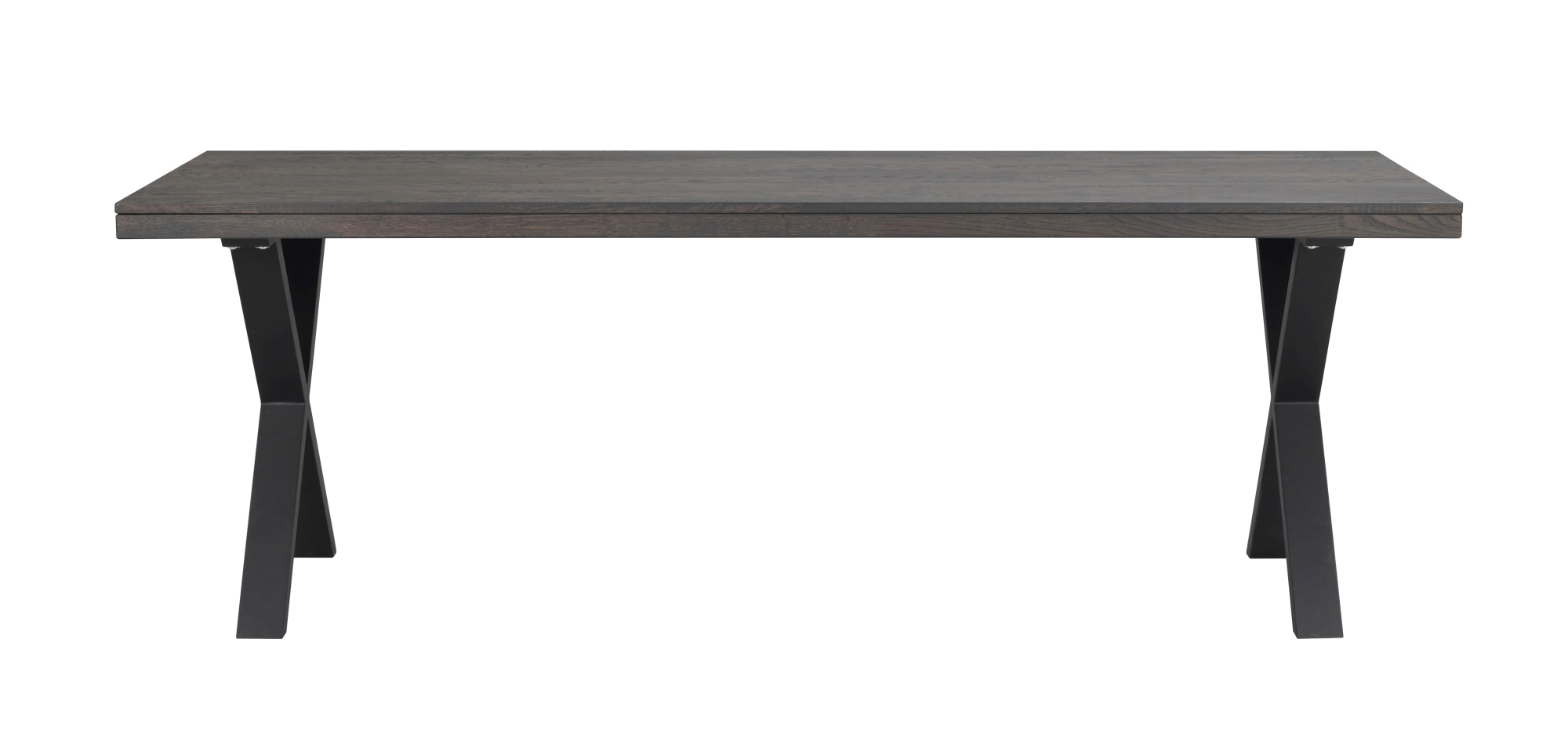 Esstisch Brooklyn, X-Gestell, 220cm, Braun – überzeugt mit zeitlosem Stil.