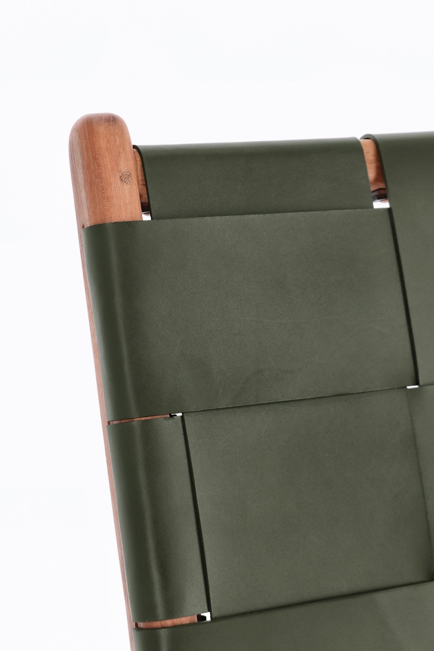 Sessel Joanna aus Teakholz, Grün